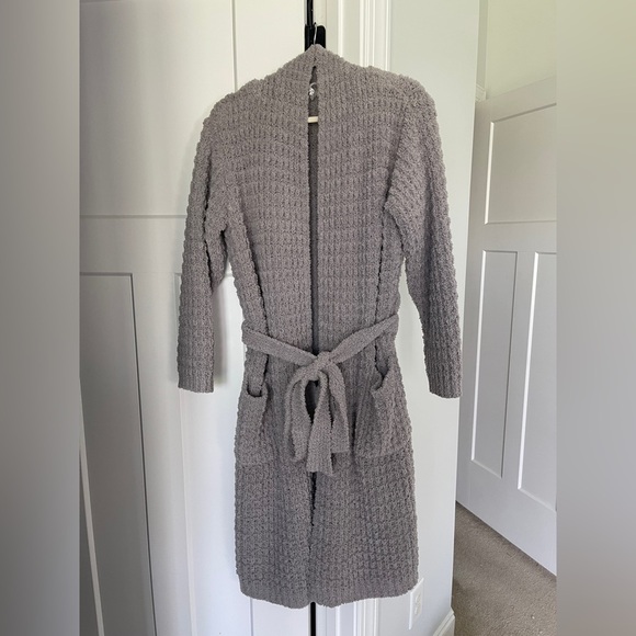 Pottery barn plush Gray Robe belted - Picture 1 of 3